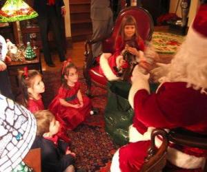 yapboz Çocuk Noel Baba ya konuşuyor
